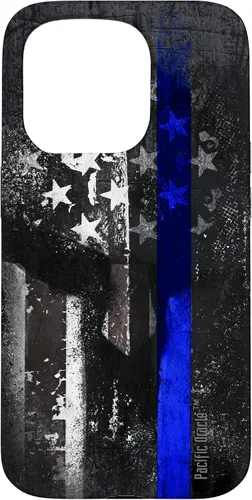 Vista 14 de Trump Police USA Flag Skull Thin Blue Line Support Case for iPhone 17