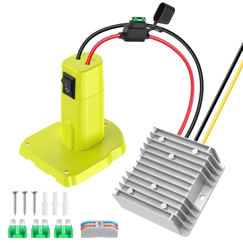 Vista 8 de Convertidor de reducción de 18V a 12V Adaptador para batería Ryobi 18V Convertidor de voltaje DC Regulador de voltaje 15A MAX 180W Convertidor Buck