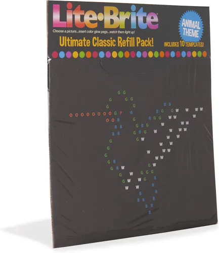 Vista 3 de Lite Brite Paquete de recarga clásico definitivo, tema animal, 10 plantillas reutilizables, exclusivo de Amazon