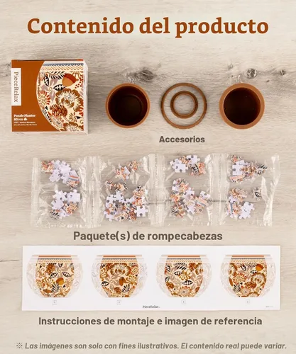 Vista 7 de PieceRelax Rompecabezas 3D Maceta 80 Piezas - Abundancia de Otoño, Macetas de Flores de Decoración del Hogar para Cactus de Interior, Macetas