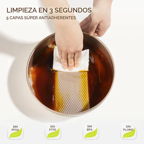 Vista 8 de HONGBAKE Juego de 9 moldes para hornear antiadherentes, apilables no tóxicos con textura de diamante, juego de bandejas para horno para cocinar