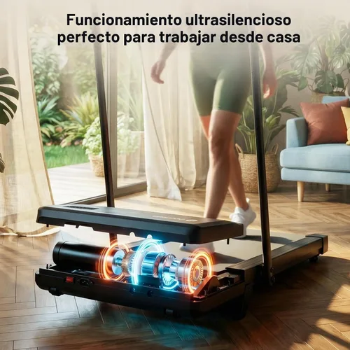 Vista 6 de DeerRun Walking Pad Treadmill with Incline & Handle Bar Negro sólido
