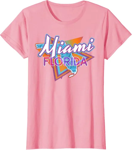 Vista 10 de Camiseta retro vintage de Miami Florida, Negro, S