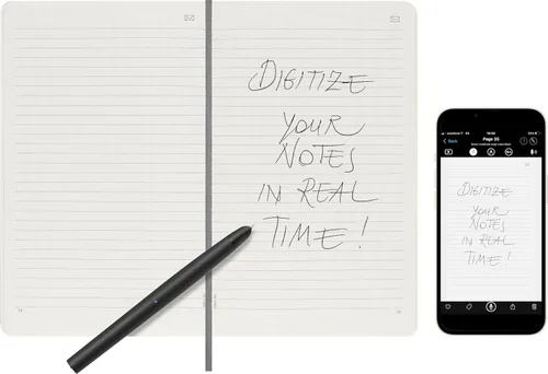 Vista 9 de Moleskine Cuaderno inteligente, grande, a rayas, negro, tapa blanda (5 x 8.25) Large 5" x 8.25" Smart Notebook with 144 Ncoded ruled pages for the