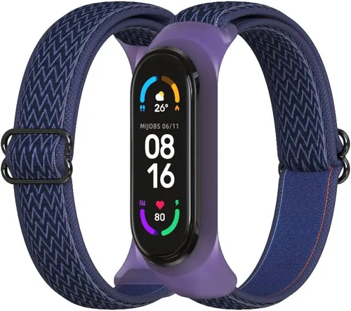 Vista 10 de CYTSH Correa de reloj para Mi Band 6 Correa elástica ajustable de nailon trenzado Miband 6 Miband 5 Pulsera 5 6 Correa de reloj 2 piezas