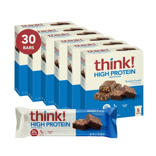 Vista 7 de Think! (thinkThin) Barras ricas en proteína de 20 gramos – Chocolate fundido, 0 gramos de azúcar, sin edulcorantes artificiales, sin gluten, sin