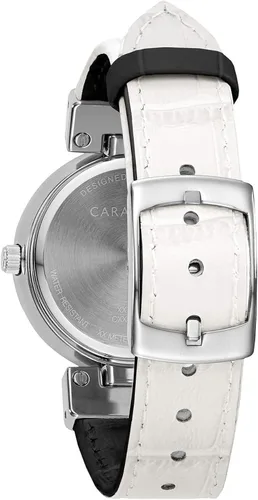 Vista 4 de Caravelle Dress Reloj de cuarzo para mujer acero inoxidable con correa de cuero de dos tonos bicolor modelo 43L208