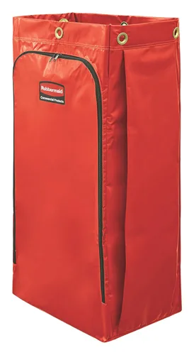 Vista 9 de Bolsa de carro de limpieza Rubbermaid Commercial Products de 30 galones, amarilla, para recoger residuos o artículos de lavandería, carros