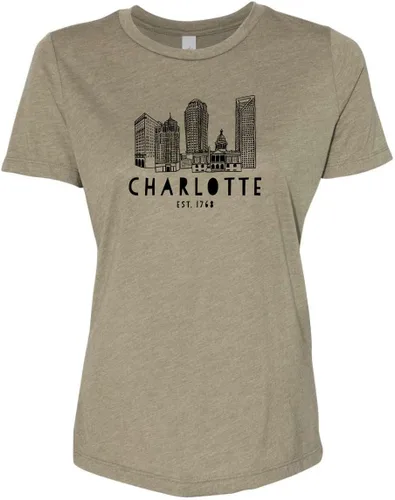 Vista 10 de Cute Women's Screen Printed Crew Neck Tee, Shirts With Sayings, Dusty Blue or Olive