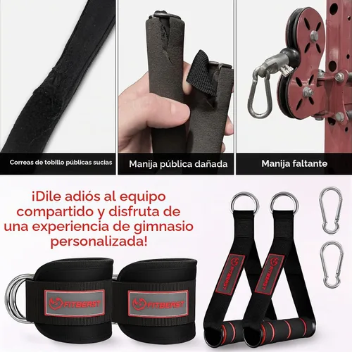 Vista 5 de FitBeast Ankle Straps for Cable Machines Women, Gym Ankle Straps & Handles