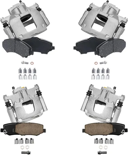 Vista 17 de Detroit Axle - Kit de frenos para Ford Transit Connect 2018 2019 2020 2021 2022 2023, rotores de freno de disco, pastillas de freno de cerámica