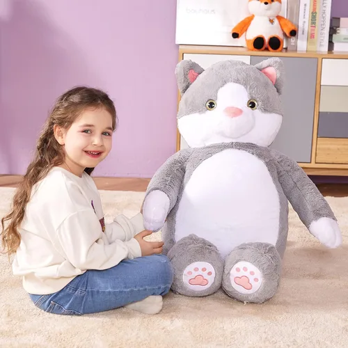 Vista 4 de IKASA Juguete de Peluche de Gato Gigante, Gatito Grande Lindo de 30", Juguetes Suaves Jumbo Enormes, Peluche Esponjoso Gordito de Gran