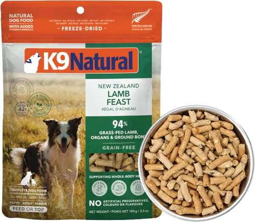Vista 22 de K9 Natural Carne Liofilizada para Perros, Comida Completa Natural de Alta Carne o Aditivo para Comida para Perros, Carne Alimentada con Pasto