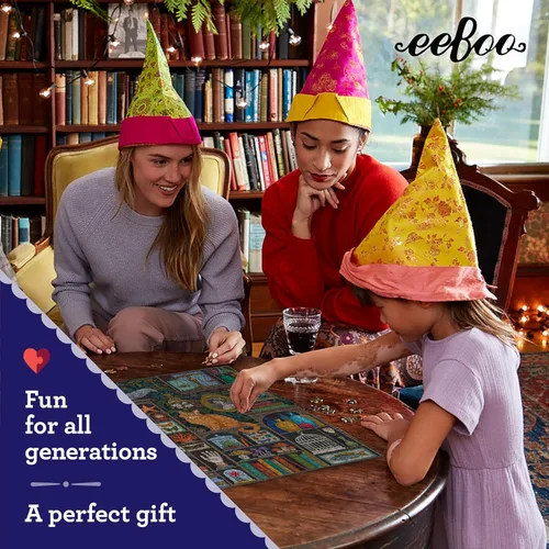 Vista 6 de eeBoo: Piece and Love Alchemist Cabinet - Rompecabezas cuadrado de 1000 piezas, rompecabezas para adultos y familias, incluye piezas brillantes