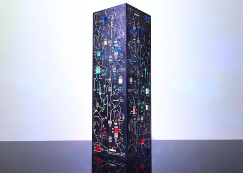 Vista 5 de Lámpara de noche estilo cibernético - Lámpara LED de mesa estilo punk de ciencia ficción hecha a mano - Decoración