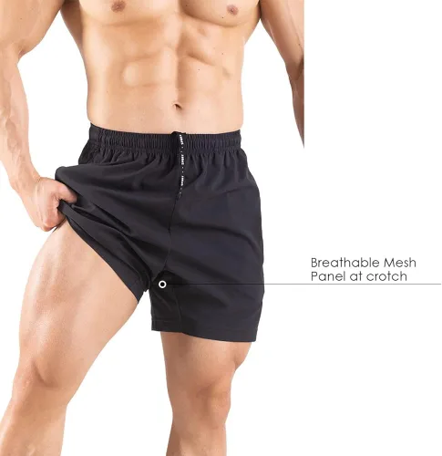 Vista 4 de Gaglg Pantalones cortos de correr para hombre de 5 pulgadas, paquete de 2 pantalones cortos de entrenamiento atlético de secado rápido con bolsillos