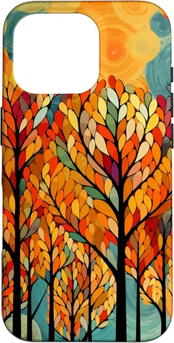 Vista 20 de iPhone 16 Otoño y coloridas hojas y árboles de otoño, funda temática de color de otoño