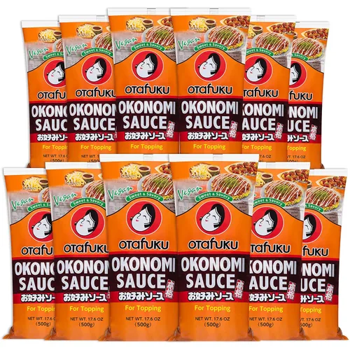 Vista 9 de Otafuku Salsa Okonomi, cobertura japonesa vegana para panqueques Okonomiyaki (10.6 onzas)