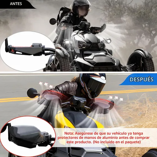Vista 3 de Deflectores de mano y deflector de viento para todos los modelos de Can Am Ryker, protectores de mano negros y deflector de aire para accesorios
