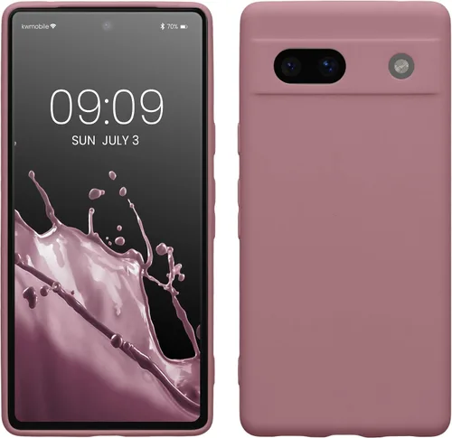 Vista 17 de kwmobile Funda compatible con Google Pixel 7a - Funda protectora delgada de TPU para teléfono - Acabado mate suave - Gris pardo