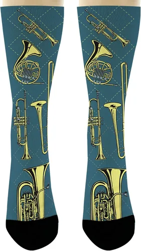Vista 4 de Música Relacionados Regalos Instrumentos de Latón Calcetines Música Temática Regalos para Músicos Novedad Crew Calcetines