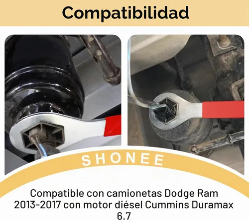 Vista 7 de Llave de filtro de combustible, llave de sensor de agua para camiones Dodge Ram 2013-2017 con 6.7 CUMMINS, herramienta separadora de agua