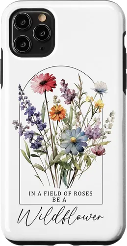 Vista 4 de Funda para iPhone 12 mini In A Field Of Roses Be A Wildflower Vintage Flower & Quotes Case