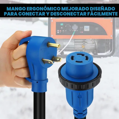 Vista 6 de Tellegloww - Adaptador de interruptor de transferencia de generador NEMA TT-30P a L14-30R de 10 pies