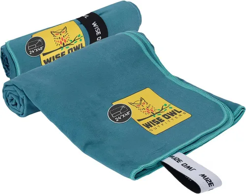 Vista 10 de Wise Owl Outfitters Microfiber Camping Towel - Quick Dry Towel for Travel, Backpacking, Hiking, Beach, Gym & Yoga - Compact, Fast Drying &