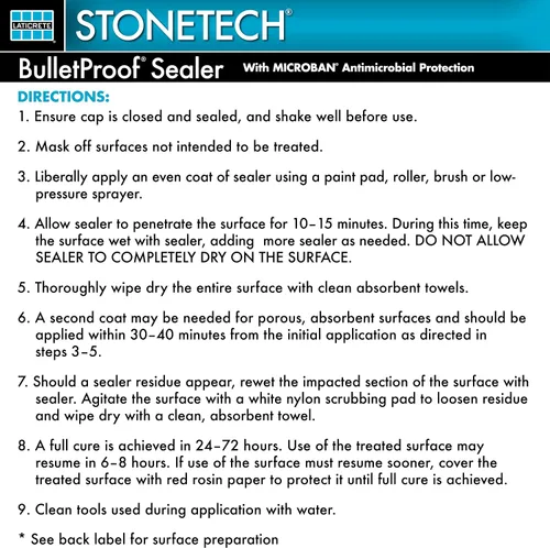 Vista 6 de STONETECH® Sellador Bulletproof®, 1 cuarto de galón/32 onzas