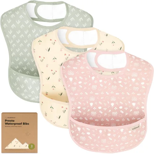 Vista 19 de KeaBabies - Paquete de 3 baberos impermeables para comer, ligeros, básicos