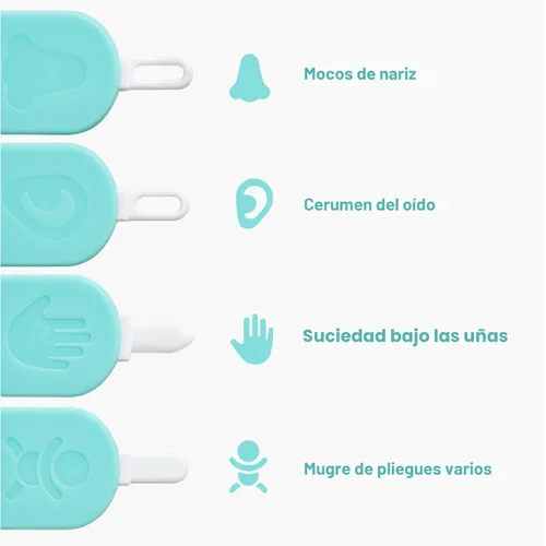 Vista 3 de Frida Baby Limpiador 3 en 1 para Nariz, Uñas + Oídos de Frida Baby los Creadores de NoseFrida el SacaMocos, Limpia de Forma Segura los Mocos