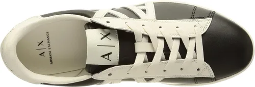 Vista 5 de AX ARMANI EXCHANGE Zapatos deportivos de cuero con logotipo para hombre, Blanco