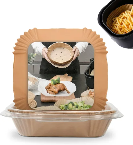 Vista 7 de [3 tamaños] Forro de papel desechable para freidora de aire, cuadrado, compatible con horno tostador COSORI, freidoras de aire antiadherentes, papel