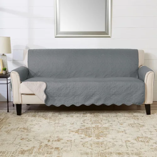 Vista 58 de Great Bay Home Funda reversible de retazos reclinable, lavable, protector de muebles con correas elásticas, perfecta para niños y mascotas, detalle