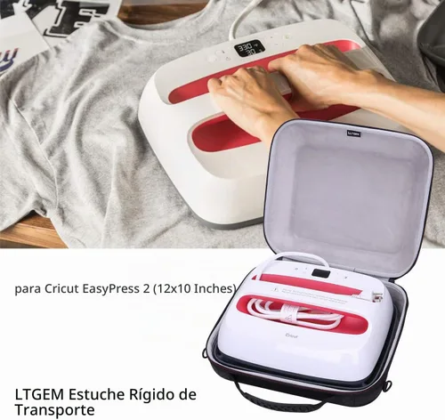 Vista 6 de LTGEM - Funda compatible con máquina de prensa de calor inteligente Cricut EasyPress 2/3 (12 x 10 pulgadas), negro y gris