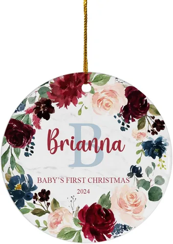 Vista 26 de FLOCHIL Adorno personalizado para la primera Navidad del bebé 2024, adorno de la primera Navidad de los bebés 2024, regalo para niños, niñas, bebés