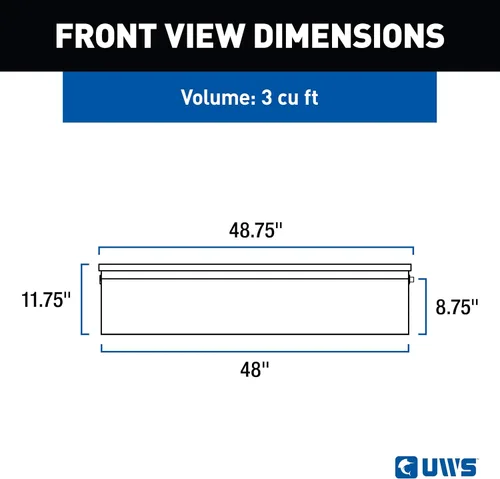 Vista 3 de UWS EC30201 Caja de herramientas lateral de aluminio de pared pesada de 48 pulgadas con perfil bajo, tapa RigidCore
