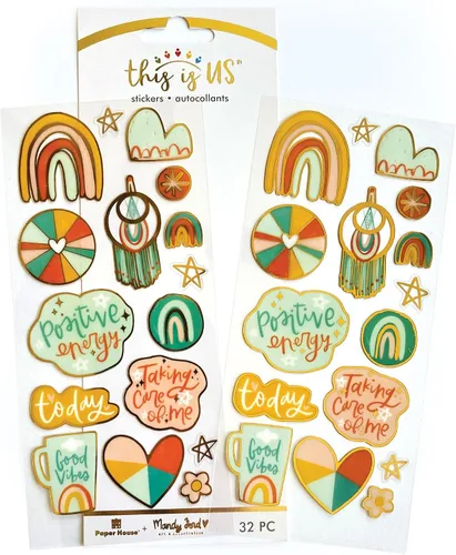 Vista 4 de Paper House Productions This is Us Mandy Ford - Juego de 2 rollos de cinta washi decorativa para álbumes de recortes y manualidades, inspiración