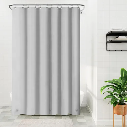 Vista 56 de Barossa Design - Forro de cortina estrecho de PEVA para ducha, con 3 imanes, impermeable, para cabina de baño pequeña, sin PVC, ojales metálicos