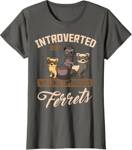 Vista 60 de Camiseta para amantes de los animales de los hurones, Negro, S