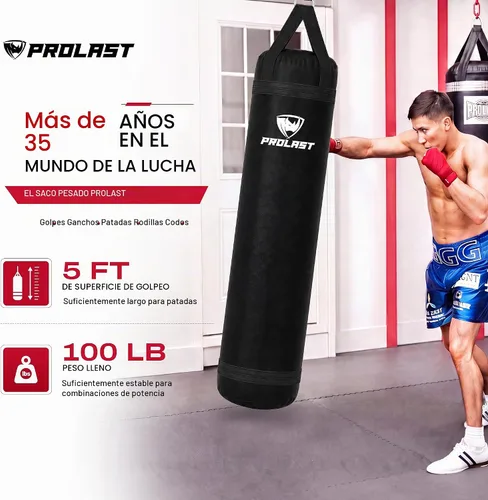 Vista 2 de Heavy Punching Kicking Bag for Adults, Boxing, MMA, Martial Arts, Muay Thai, Strength Training Equipment, 5ft, 100 lbs, Classic Logo