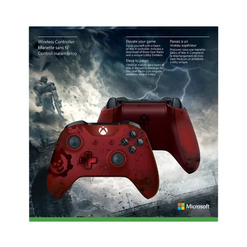 Vista 5 de Xbox Wireless Controller - Gears of War 4 Crimson Omen Limited Edition (Renewed)