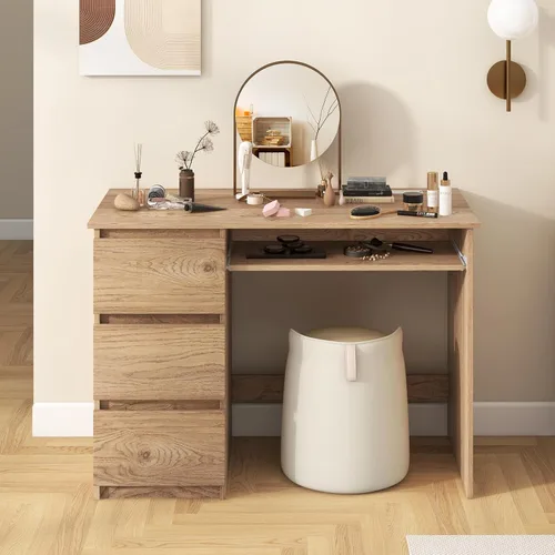 Vista 8 de DREAMADE 42" Computer Desk with 3 Drawers and Keyboard Tray, Natural