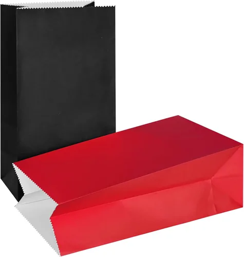 Vista 13 de Bolsas de papel negras mini KEYYOOMY, bolsas negras de fiesta para regalos, pequeña bolsa de papel para favores de fiesta, bolsa de papel