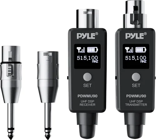 Vista 8 de Pyle Sistema Adaptador Inalámbrico UHF XLR Multifuncional, Transmisor Y Receptor Para Micrófonos Dinámicos Y Fuentes De Música, Transmisión De Señal