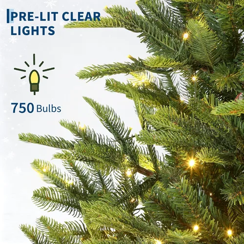 Vista 3 de 7.5ft Christmas Tree with 750 Clear Lights