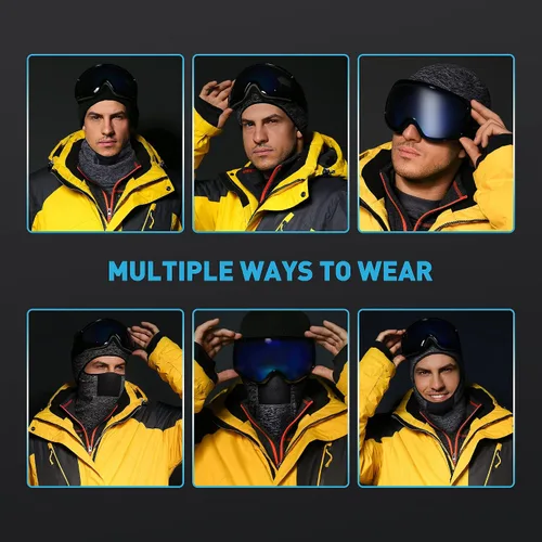Vista 7 de THINDUST Winter Balaclava Ski Mask for Men Women, Thermal Fleece Windproof Breathable Full Face Mask Neck Warmer
