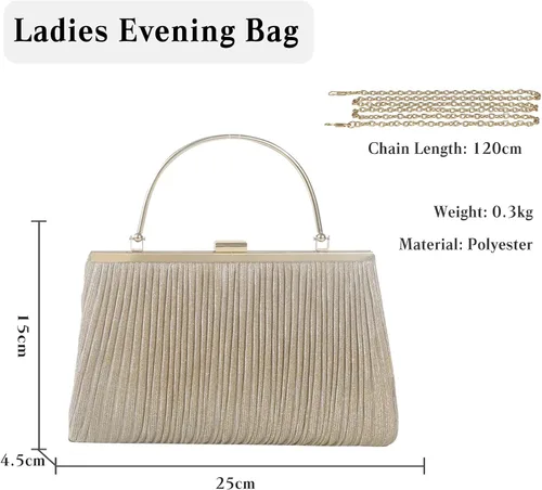 Vista 3 de Bolso de mano para mujer, con lentejuelas y brillantina, bolso encantador para novia, boda, elegante bolso cruzado