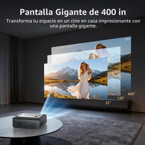 Vista 7 de [Producto oficial] Proyector con WiFi y Bluetooth 4K compatible